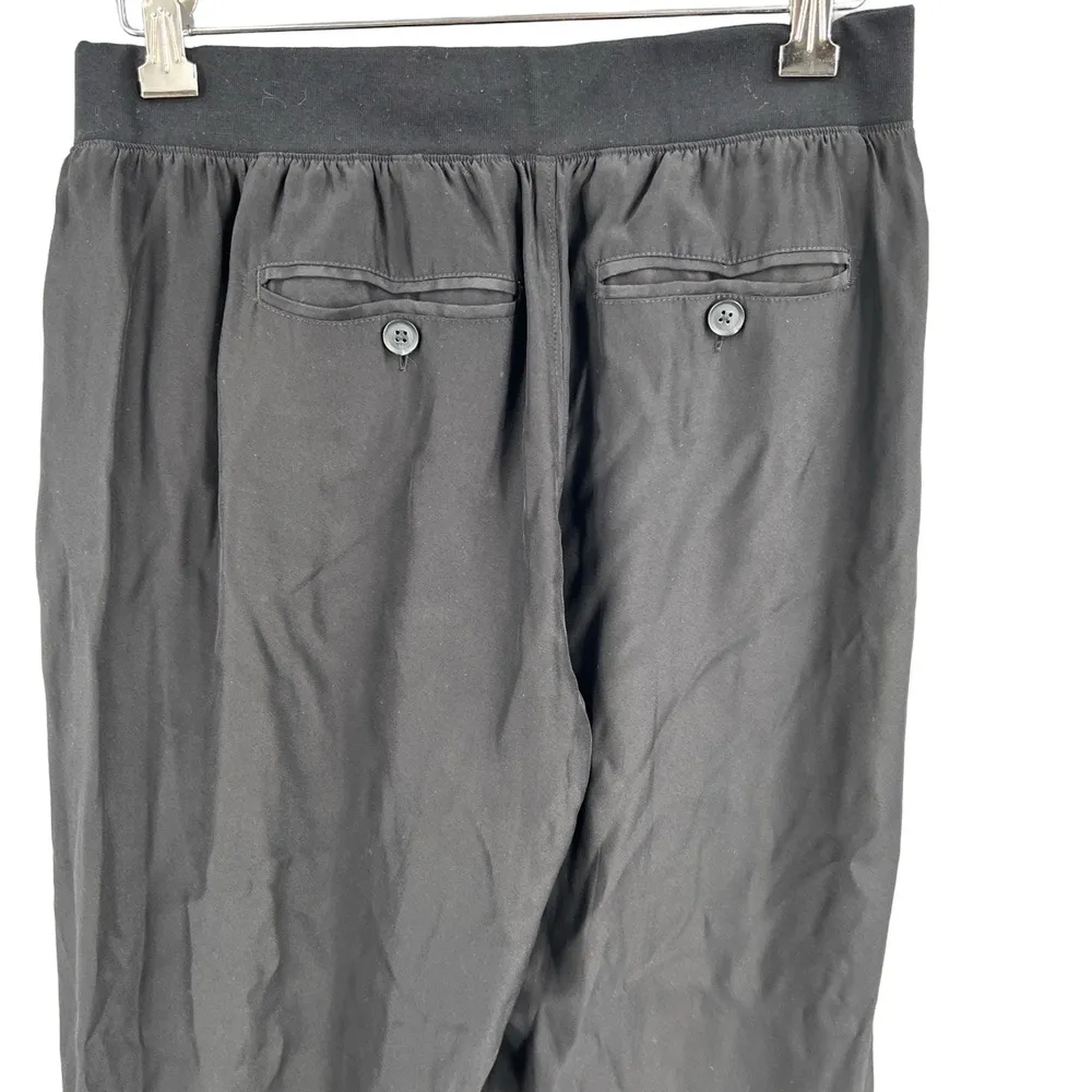 ATM Silk Jogger Pants Black Elastic Waistband Tapered Lounge Minimalist Lux XS - Image 4