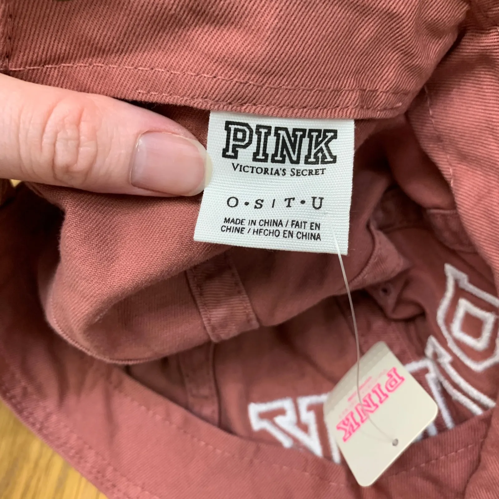 PINK Victoria's Secret Baseball Cap Embroidered Logo Adjustable Strap Cotton NWT - Image 3