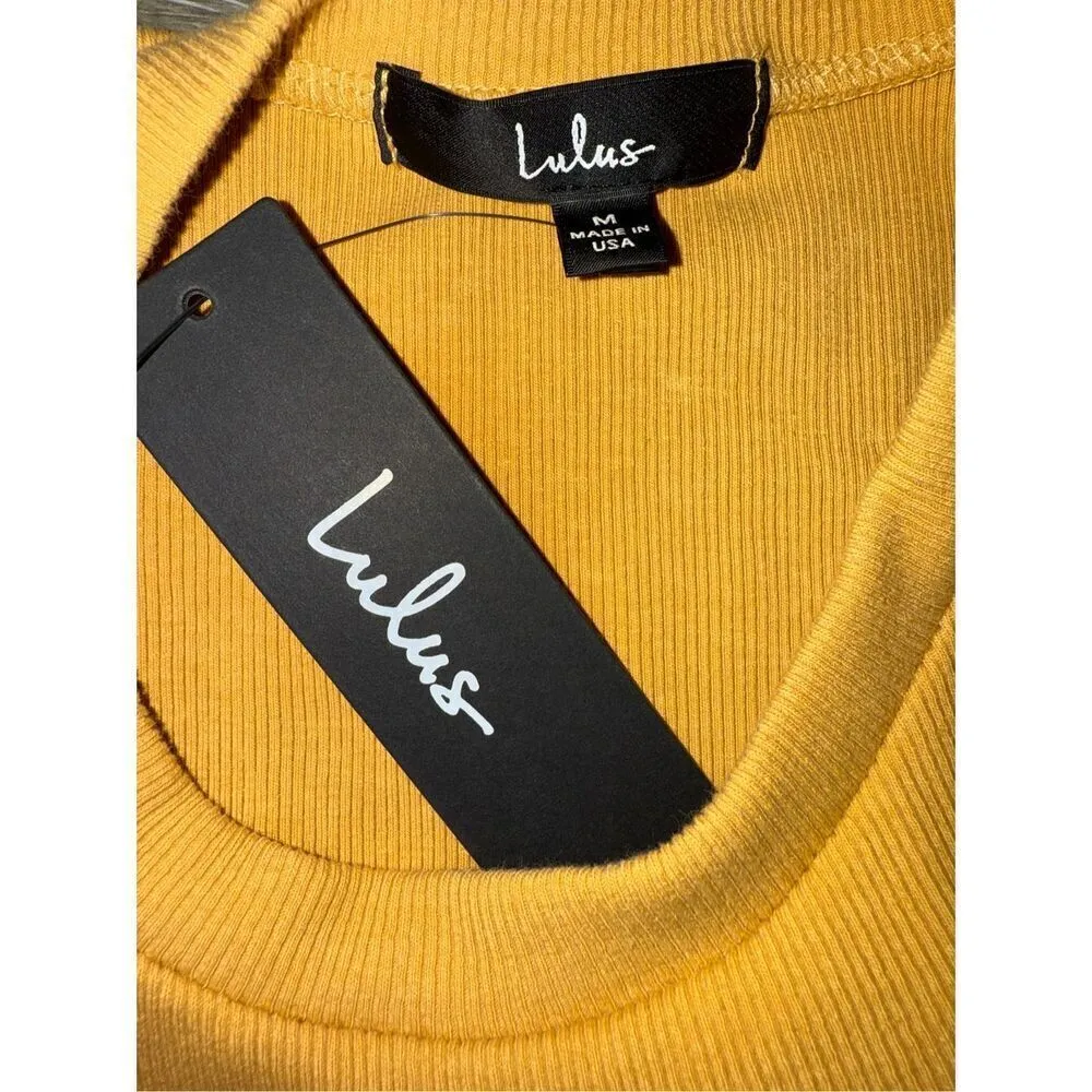 Lulus Show Off a Little Mustard Yellow Ribbed Cutout Bodycon Dress - Image 8