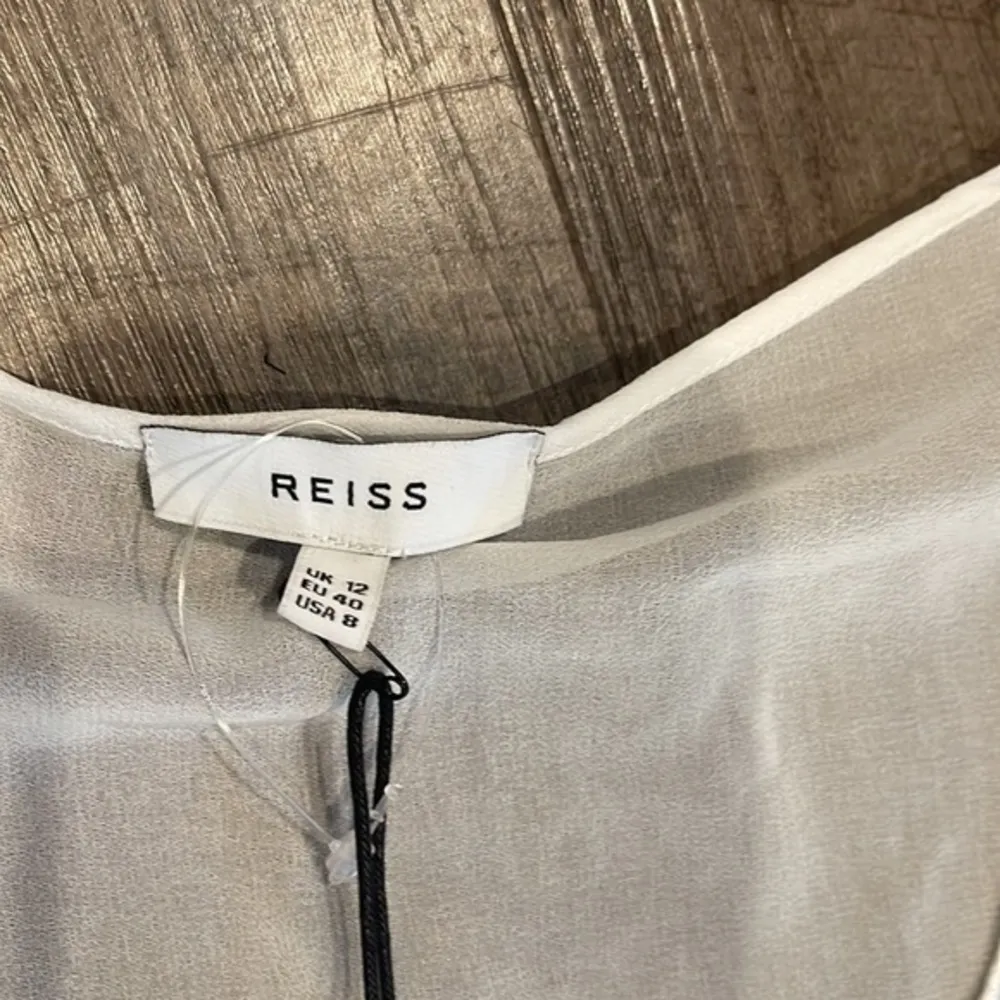 Reiss sheer blouse with scalloped trim - Image 2