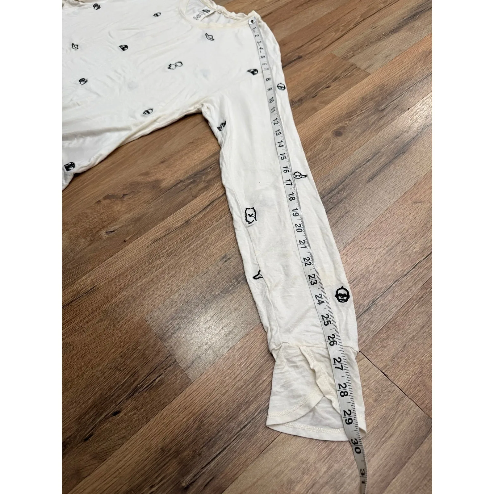 Star Wars Ivory Long Sleeve Top Womens L All Over Print Soft Stretch - Image 10