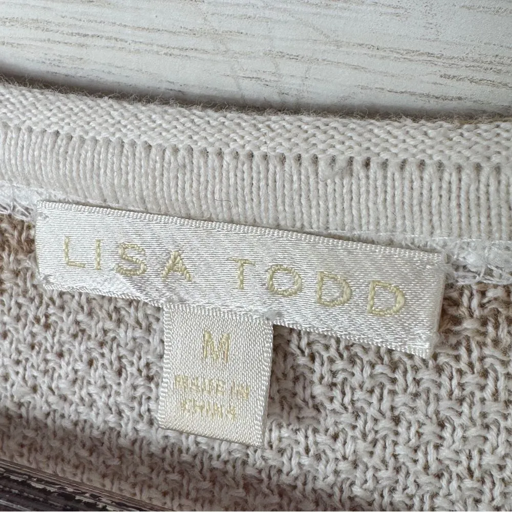 Lisa Todd Ombre Gradient Perforated Sleeve Crop Sweater Medium Neon Pink - Image 10