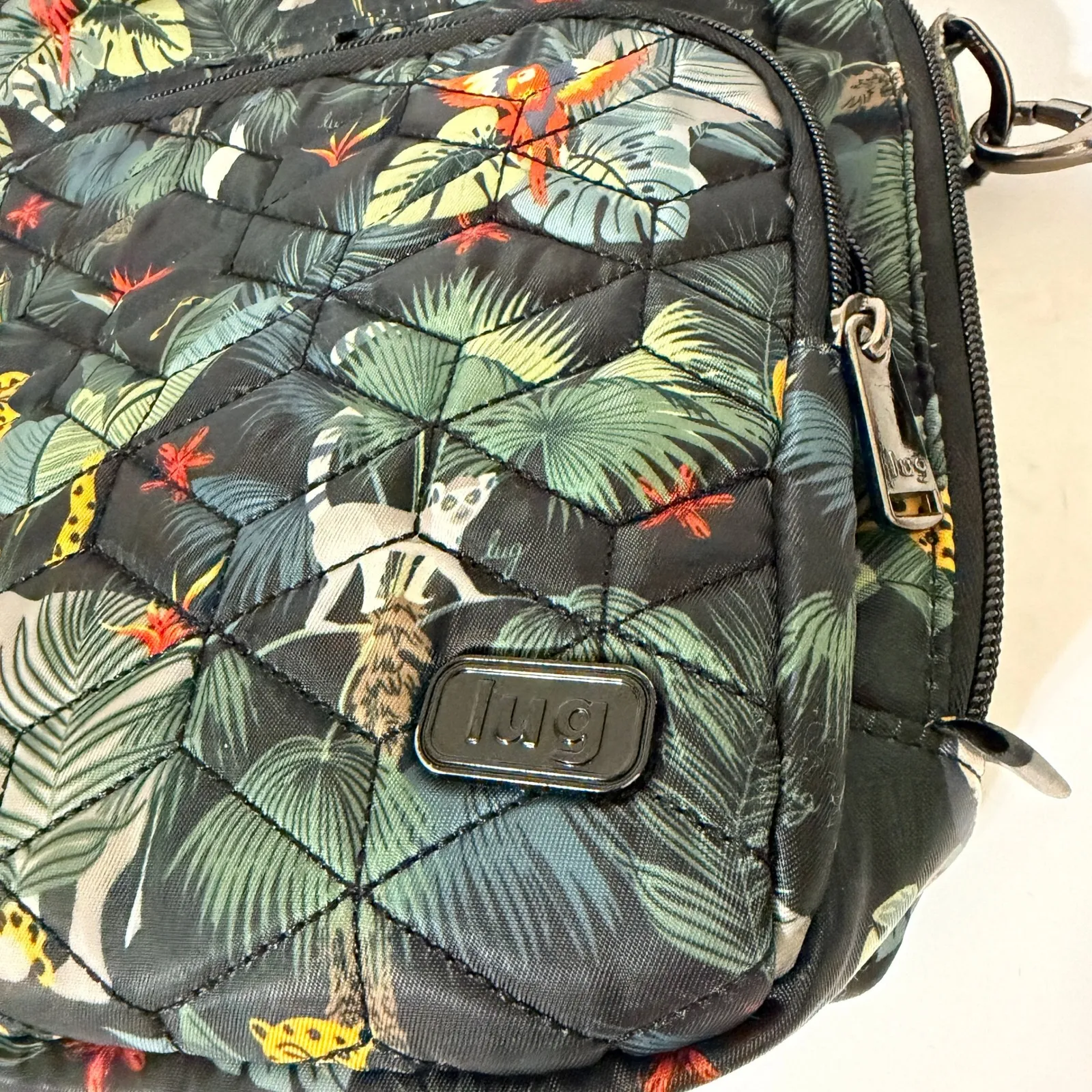 LUG Ranger Crossbody Bag Wildlife Tropical Jungle Animals Safari Black Nylon - Image 10
