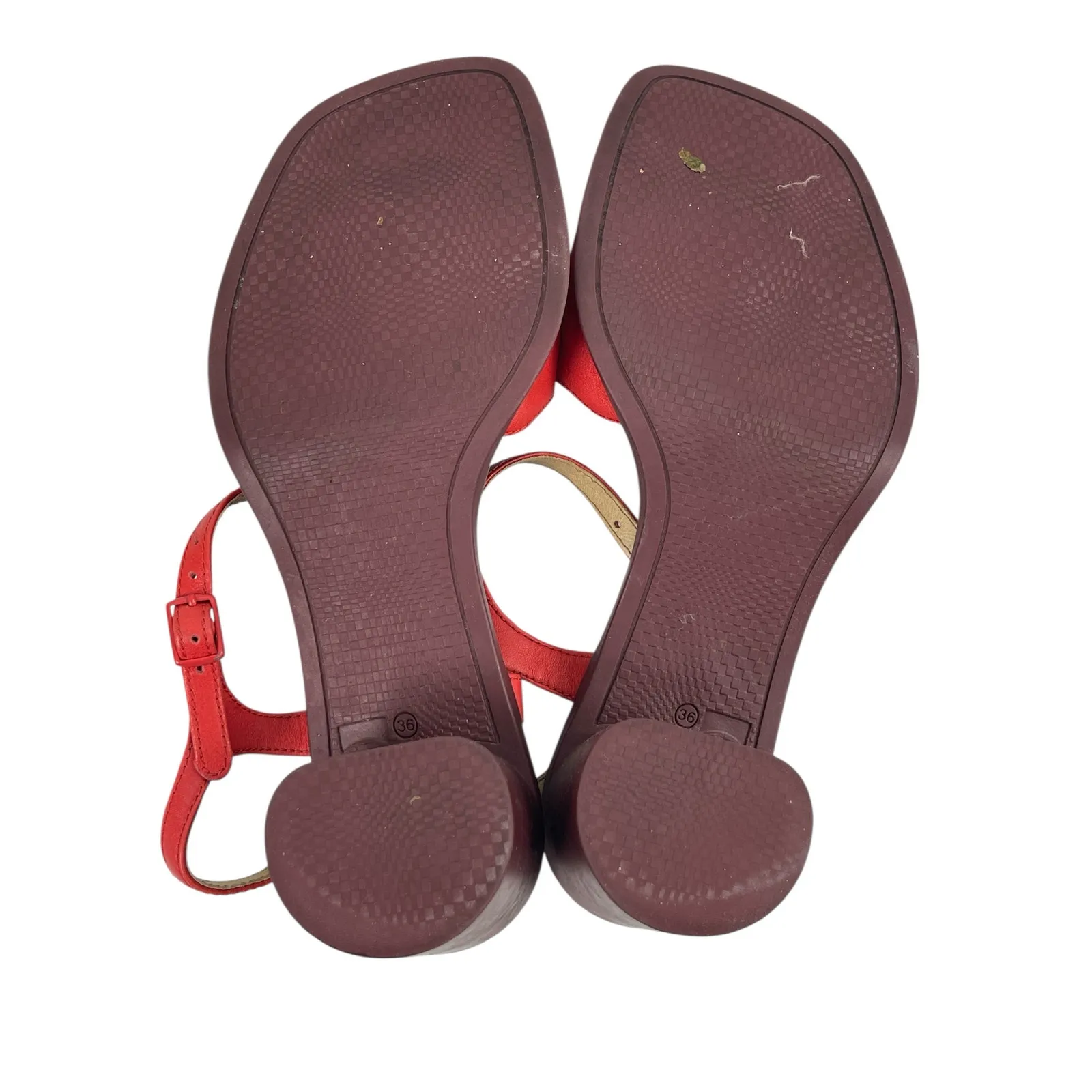 Camper Meda Womens Red Leather Square Toe Block Heel Ankle Strap Sandals 36 US 6 - Image 4