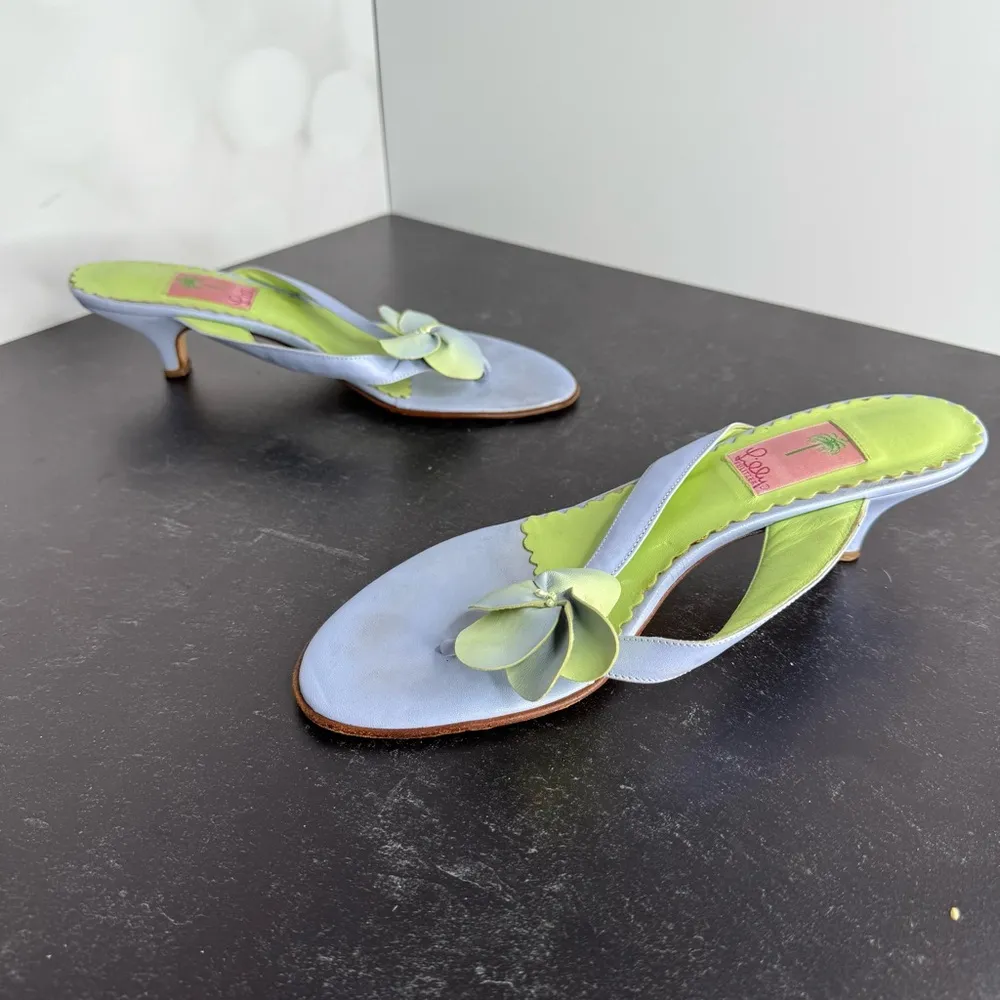 Lilly Pulitzer Women’s Floral Kitten Heel Sandals Sz 10 - Image 6