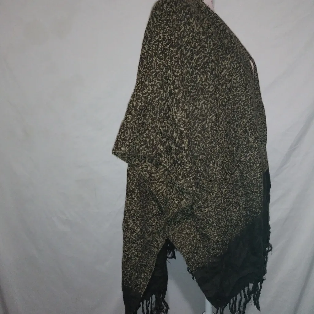 Cejon Brown Gold Fringe Poncho Size undefined - Image 2
