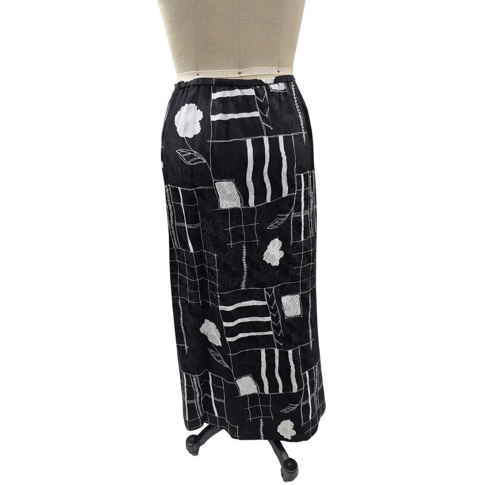 VTG DONCASTER 100% Silk Skirt/Blouse Set Black & White Sz 16 NWOT - Image 7