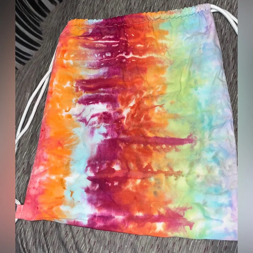 Handmade Tie Dye Drawstring Backpack By Small Business TheTalentedTexan NWOT - Image 9