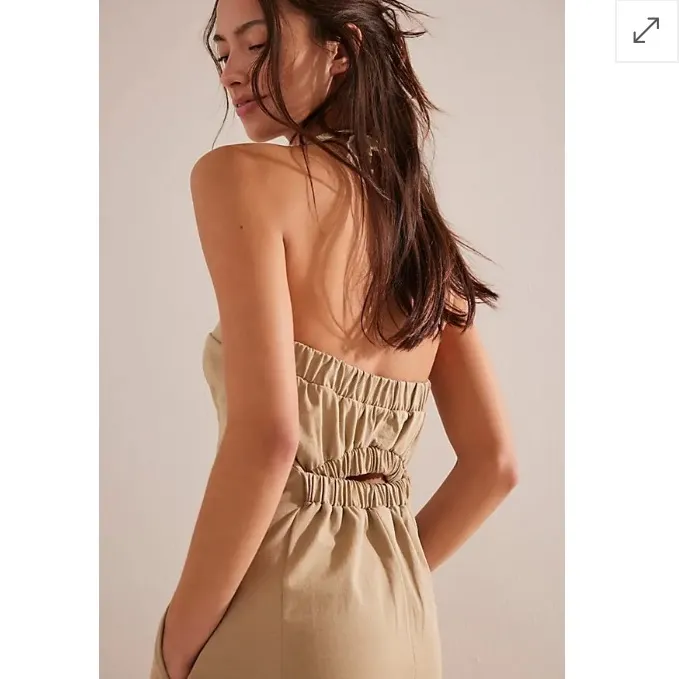 Free People Free est Kamora tan strapless  wide l g one piece. Size Small - Image 2