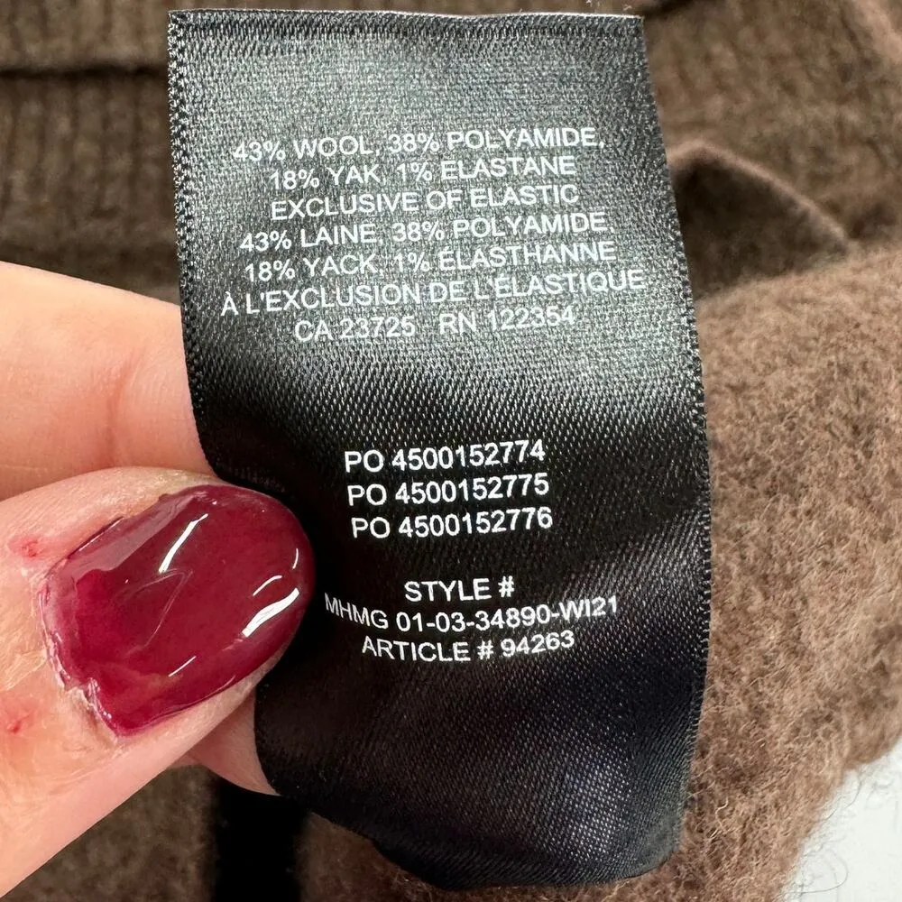 Babaton Sweater Womens X Small Brown Bustle Off Shoulder Knit Wool Blend Aritzia - Image 5