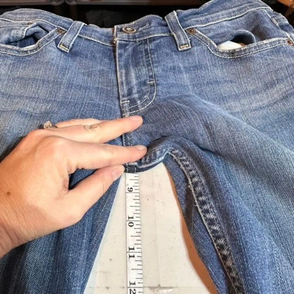 Y2K American Eagle Outfitters Womens Stretch Hipster Jeans Blue Size 6 LONG Tall - Image 14