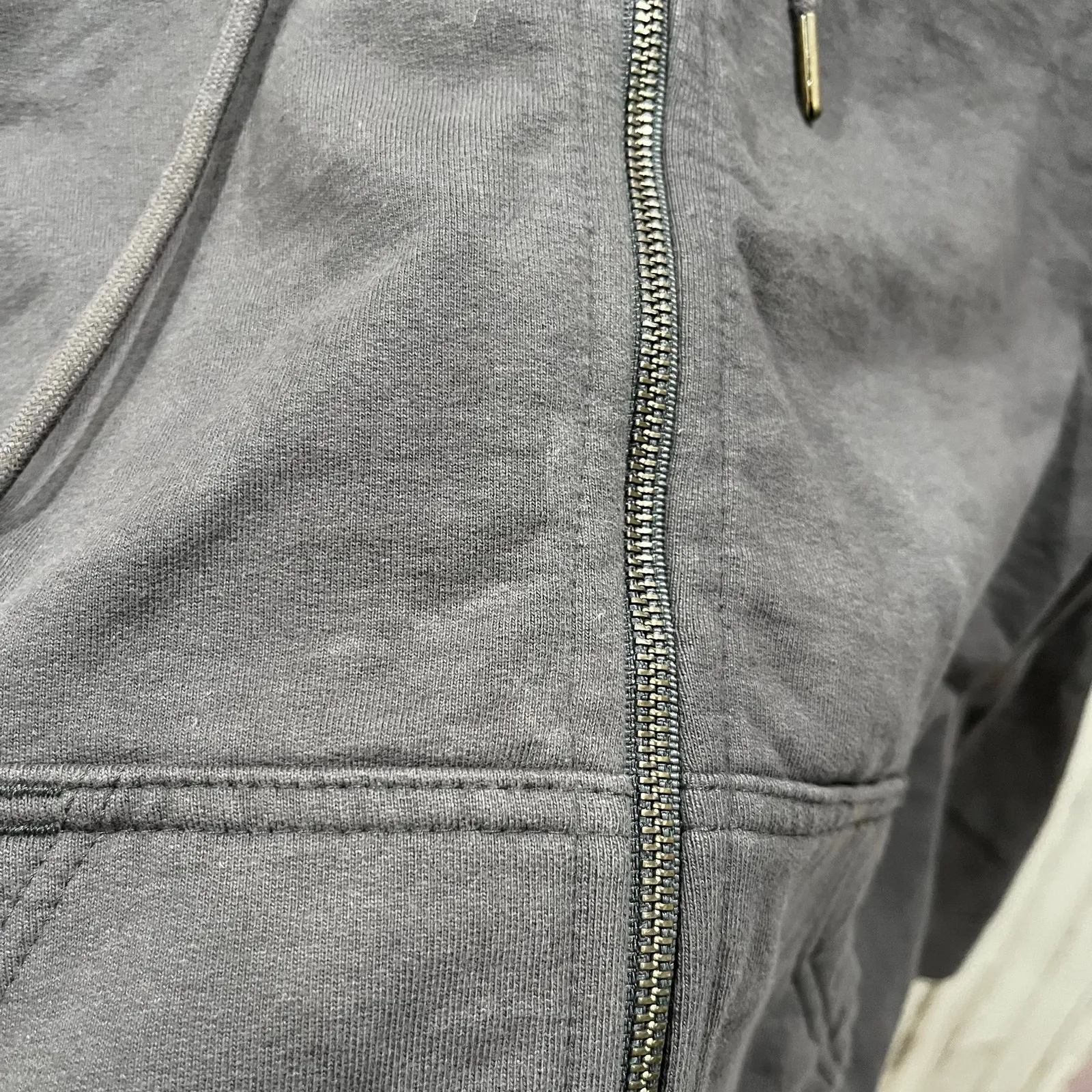 American Giant Gray Full Zip Classic Heavyweight Hoodie 100% Cotton Womens Large - Image 3