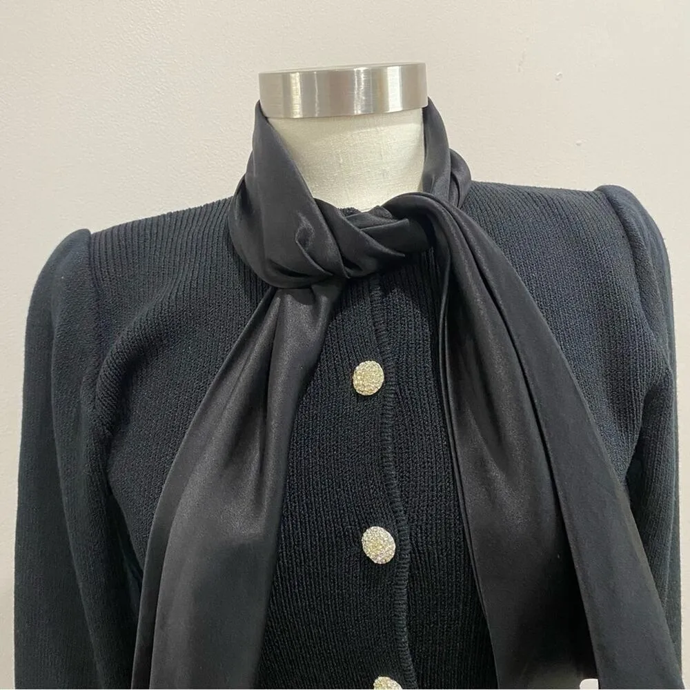 Vintage Dana Hogan Designed By Robyn Hogan Santana Knit Black Classic Dress Sz 4 - Image 4