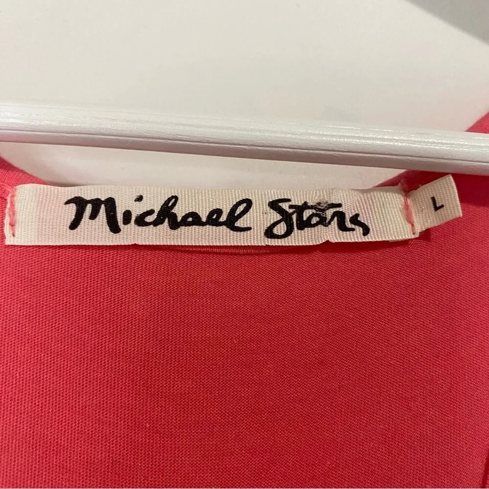 Michael Stars Women’s Casual Tank Racerback Midi Dress Pink Size Large FLAW - Image 4