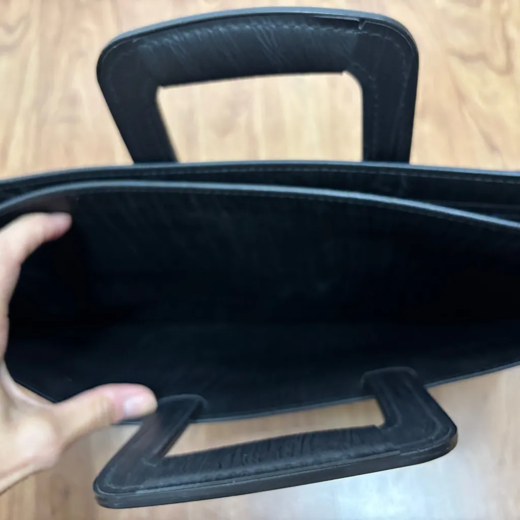 Retro Black Laptop bag Retractable Handles 4 Pocket Zipper and Snap Closures - Image 6