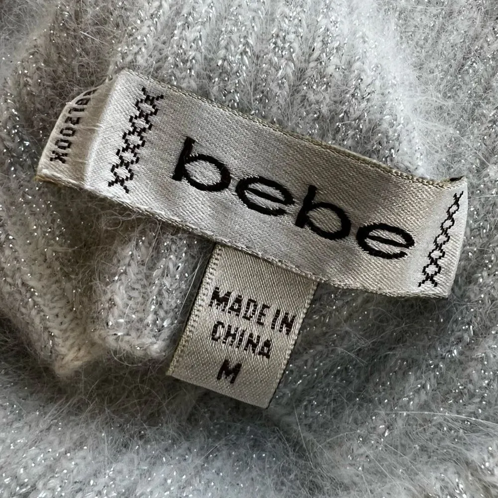 Bebe 90's RARE  metallic ombre angora sleeveless turtleneck sweater top - Image 5