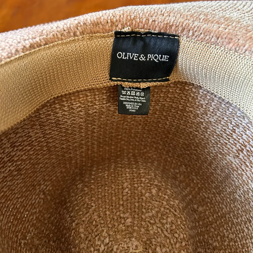 Olive & Pique Women's OS Chenille Fedora Hat Brown EUC - Image 5