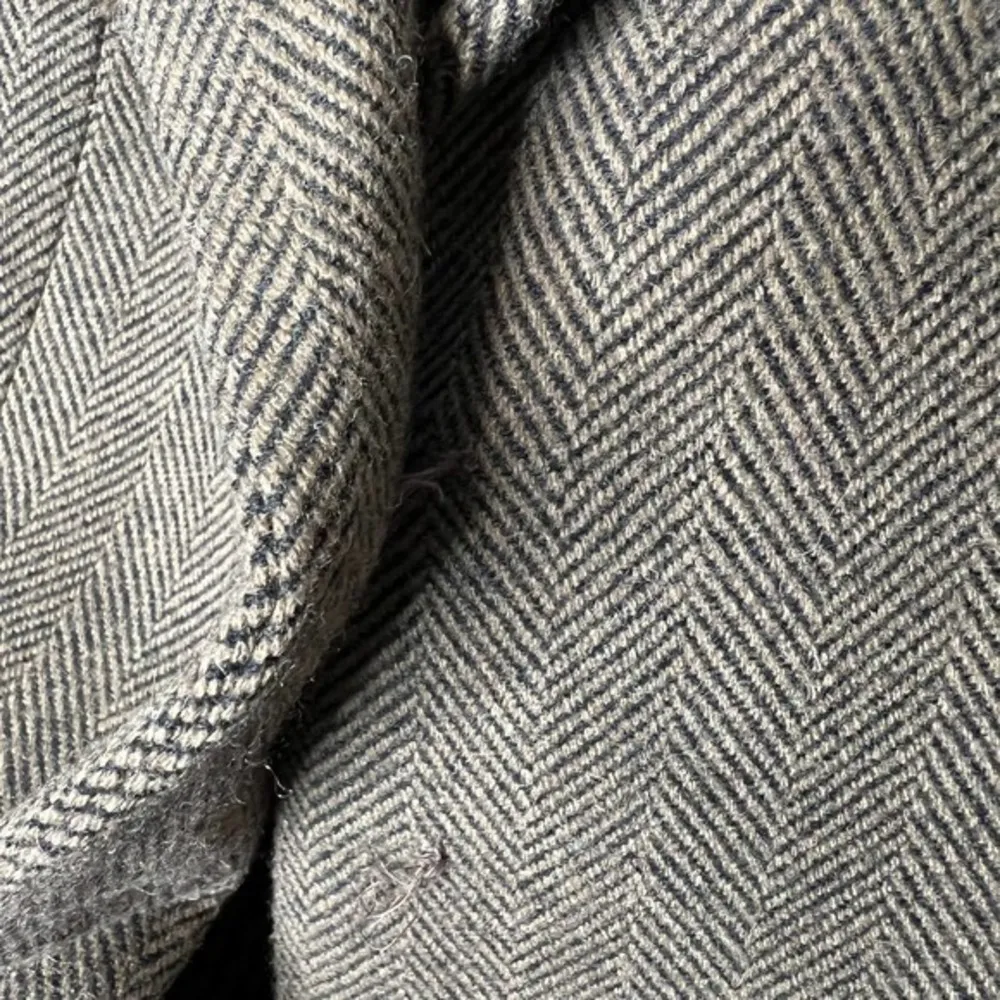 Soft Surroundings brown black herringbone metallic velvet accent coat wool small - Image 3