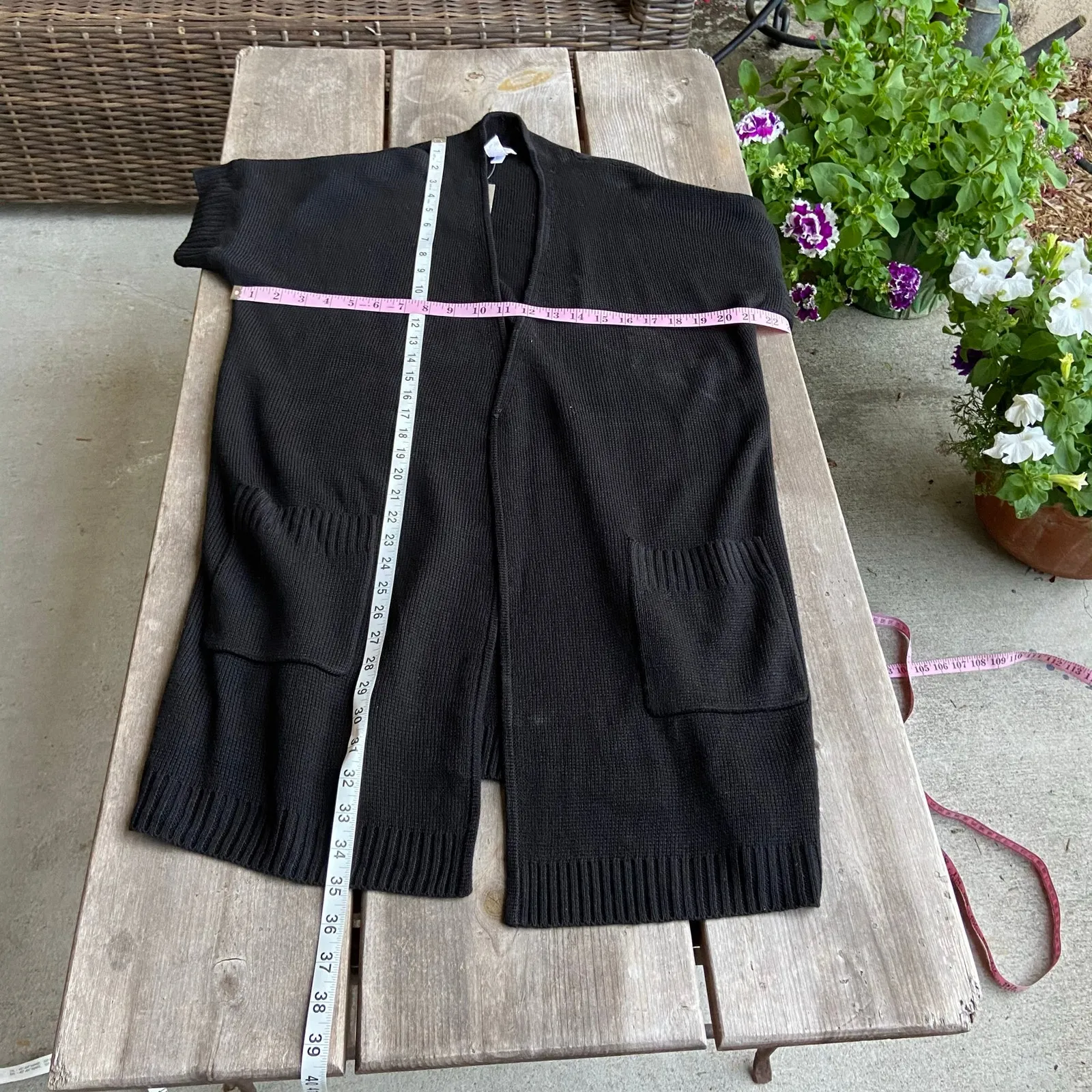 Chico's Womens‎ Sweater Vest Size 1 Medium 8 Mona Black Long Cardigan NEW - Image 6