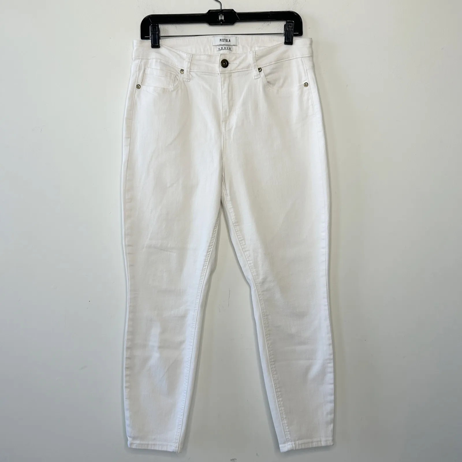 PISTOLA White Skinny Jeans Womens 30 High Waisted Casual Chic Classic Basics - Image 2