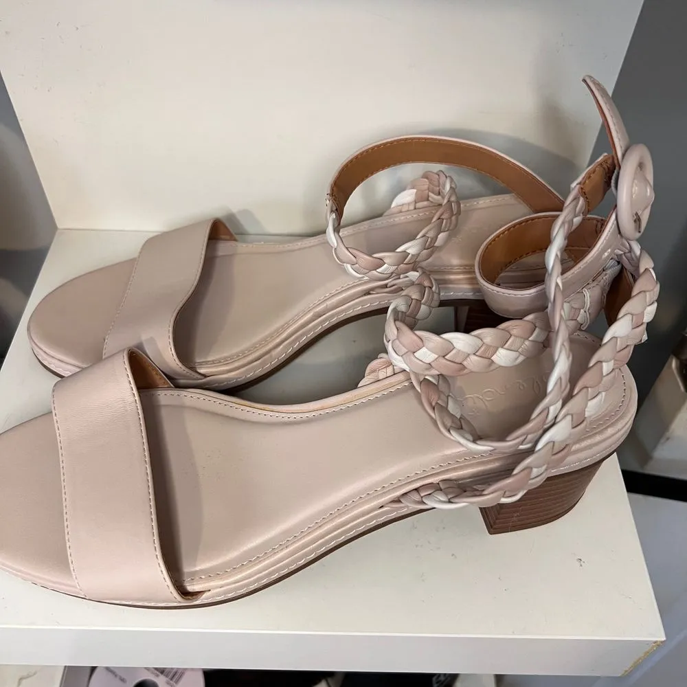 Splendid‎ Scarlett Light Blush Braided Ankle Strap Block Heel Sandals -SZ 11 - Image 3