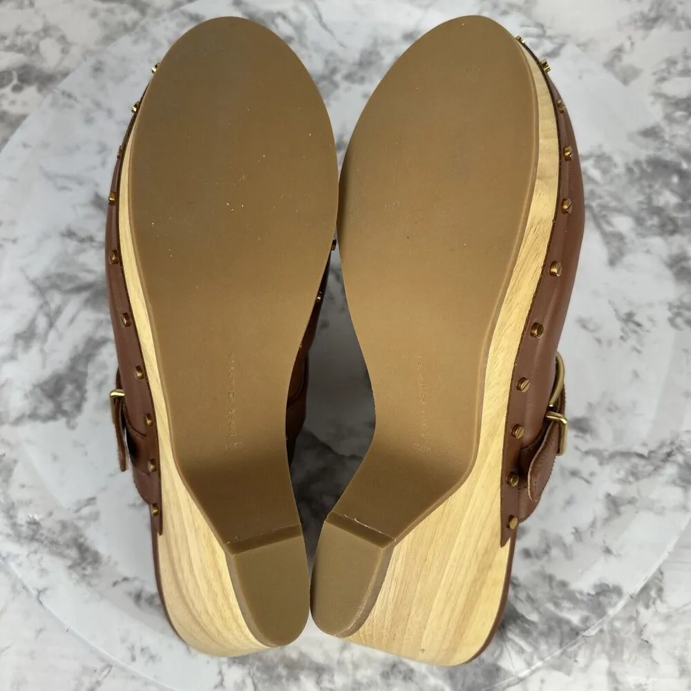 Veronica Beard Women Hendrix Leather Buckle Mule Clogs Hazelwood Brown Size 10.5 - Image 8