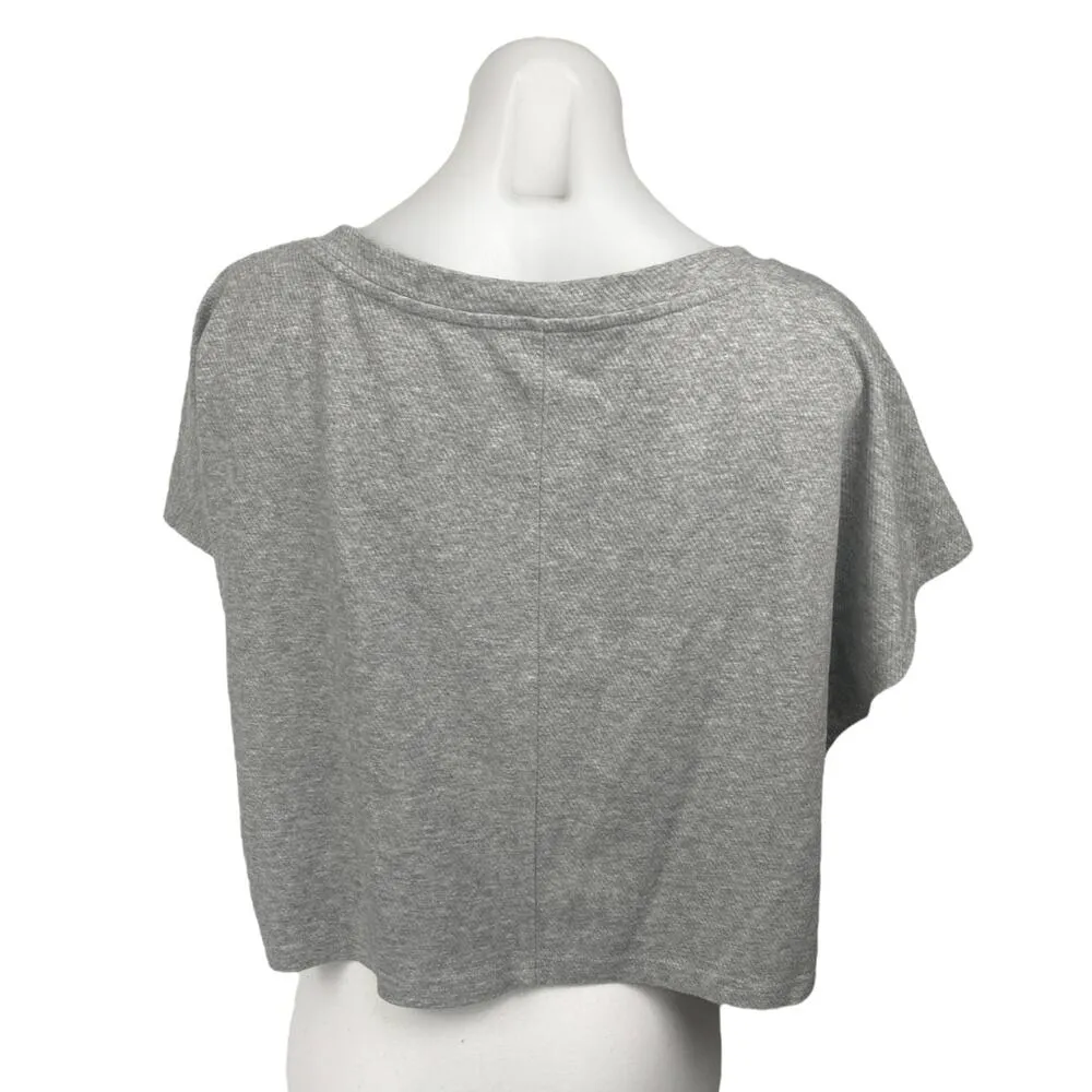 OGL Women's Gray Short Sleeve Deep V Neck Boxy Cropped T Shirt Tee Top Size L Size L - Image 2