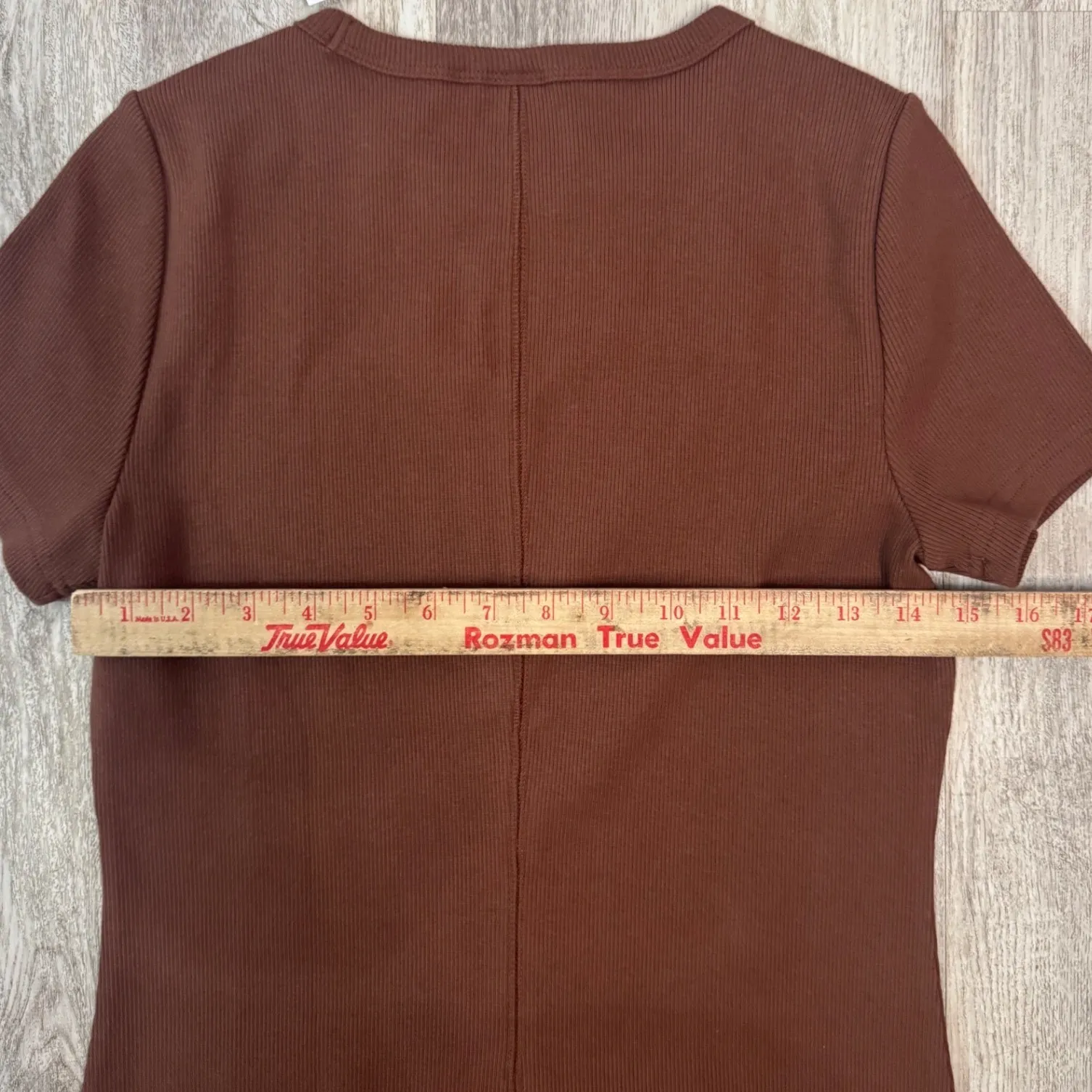 GAP Women Ribbed Short Sleeve T Shirt Dress Brown Size S NWT - Image 6