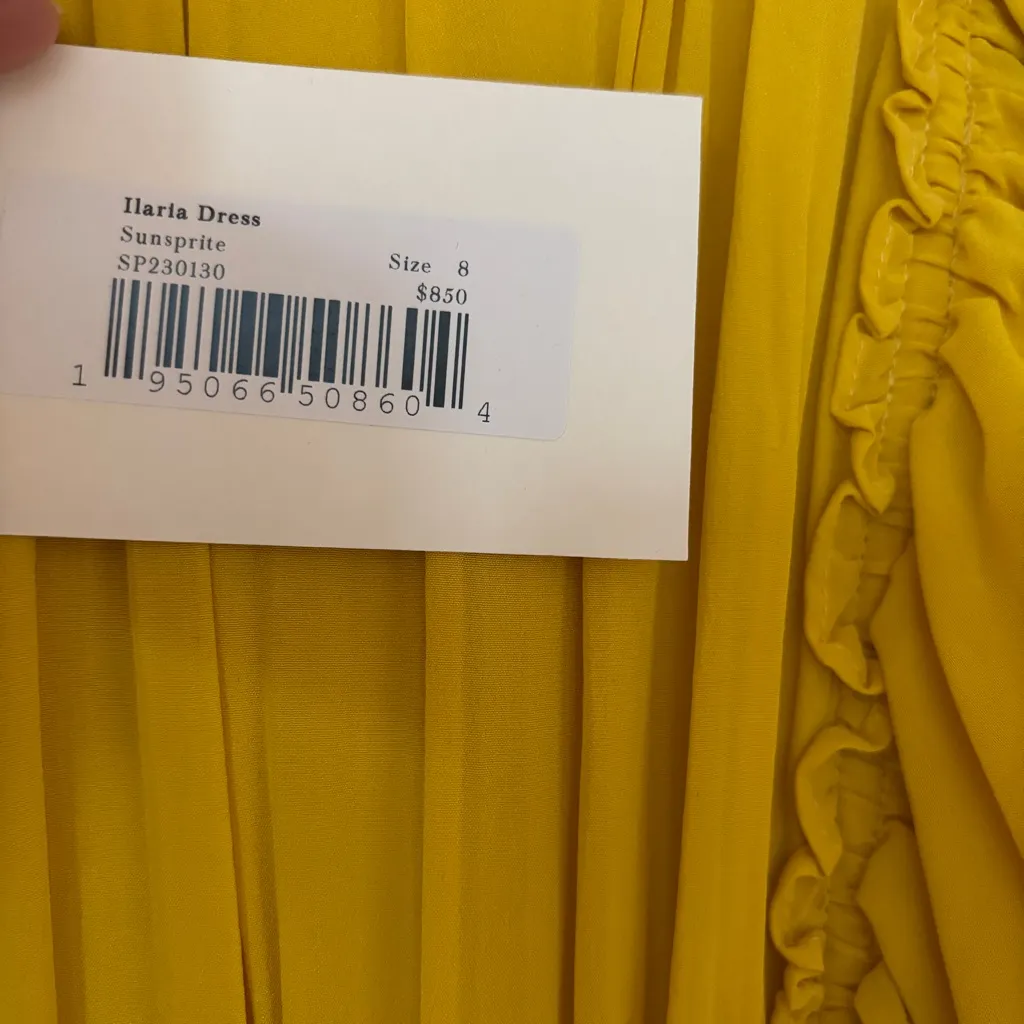 NEW Ulla Johnson Ilaria Dress Sunsprite Yellow Ruffle Silk Midi Dress Size 8 NWT - Image 11