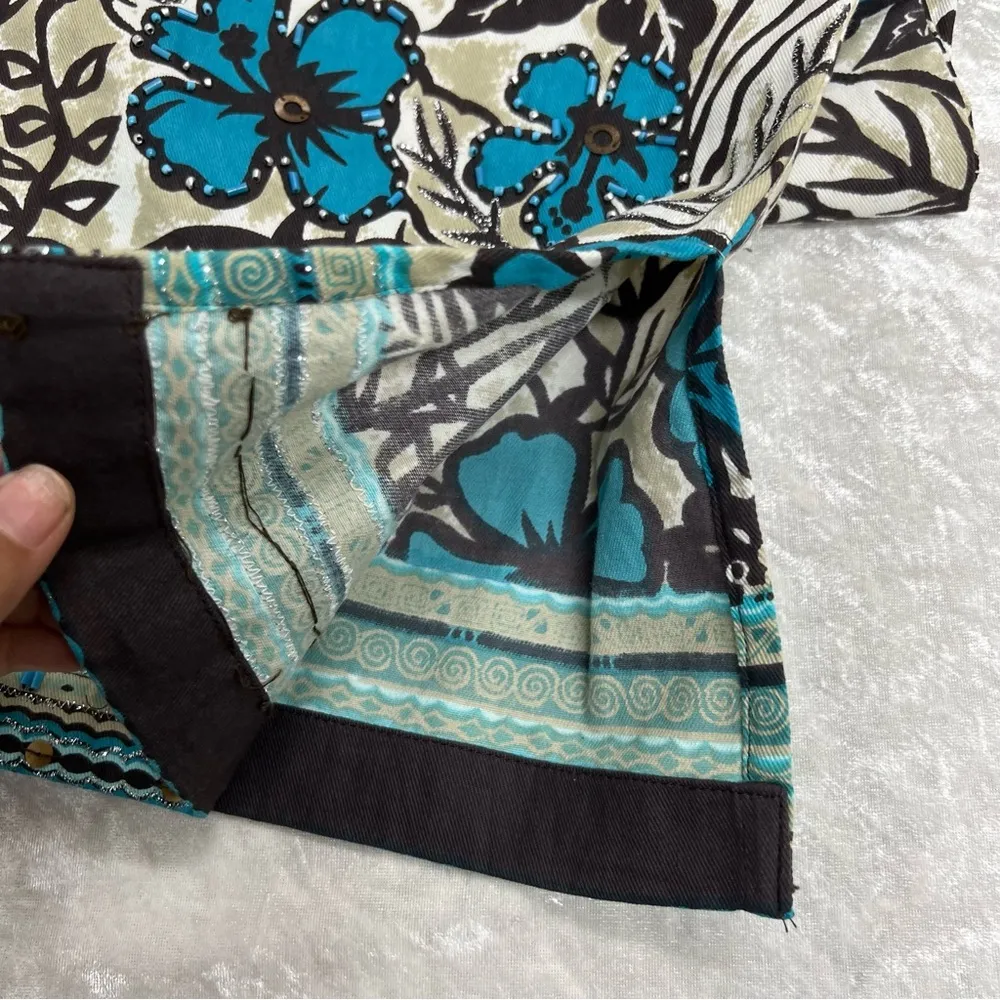 Units nwt xl embroidery beaded floral artsy button down light blazer jacket top - Image 13