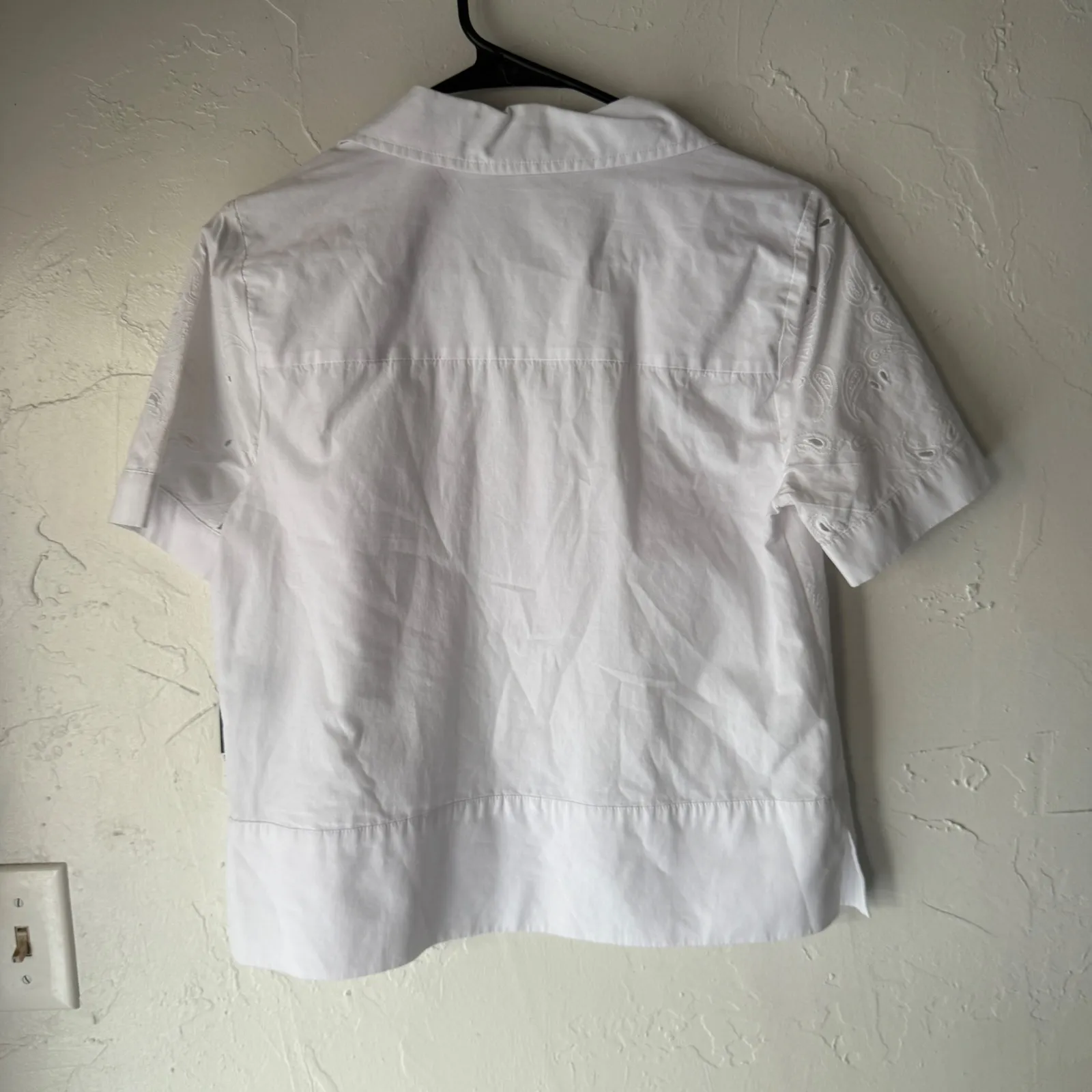 NWT Simply Vera Vera Wang White Eyelet Paisley Split Neck Blouse Top XS Cottage - Image 9