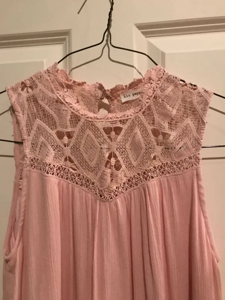 Lace Pink Mini Dress - Image 2