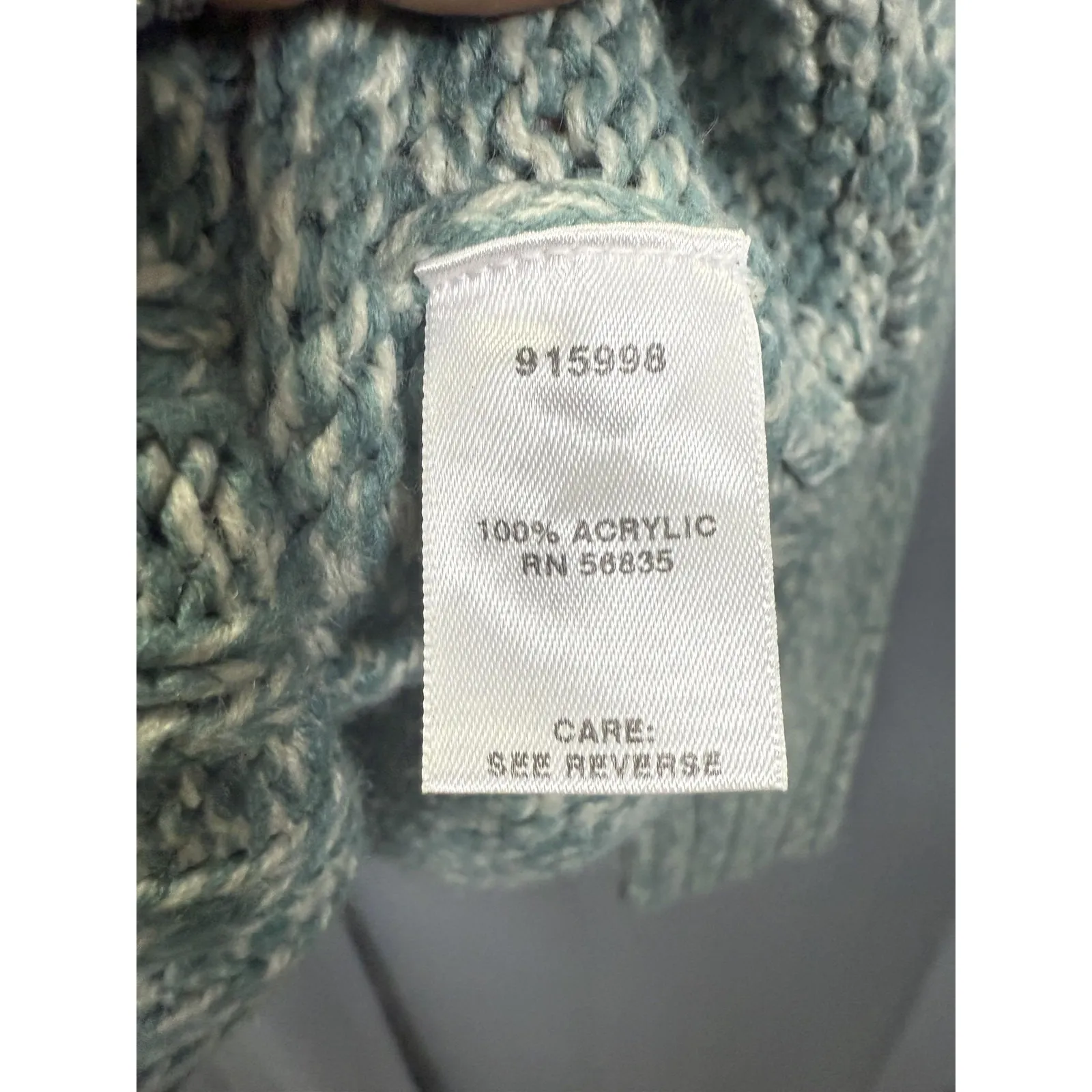 Cabela's Sweater Womens Large Green Hooded Full Zip Knit Crochet Pockets Acrylic - Image 4