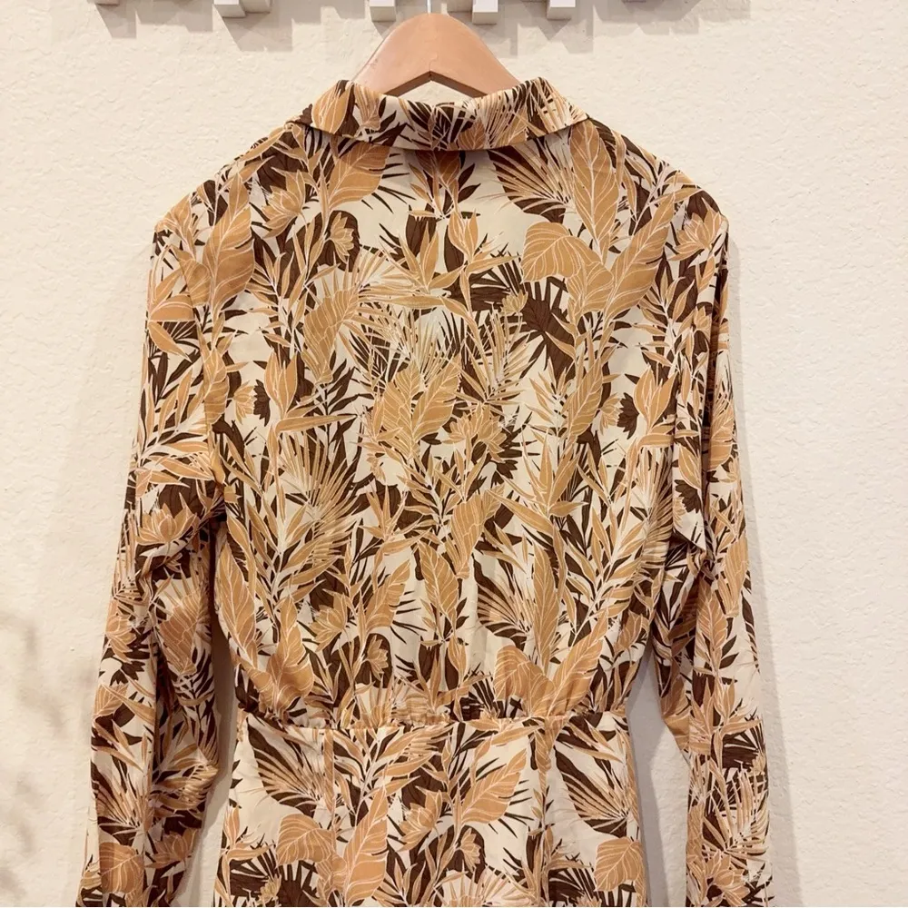 En Saison Fawn Mini Shirt Dress in Fawn Floral Size Small NWT Brown - Image 5