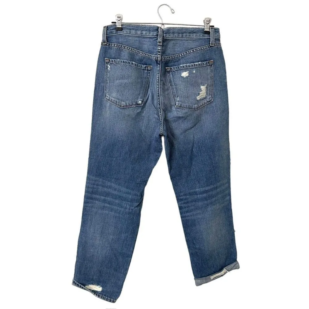 JBRAND Ivy High-Rise Cropped‎ Denim in Beach Wrecked Sz 27 - Image 3