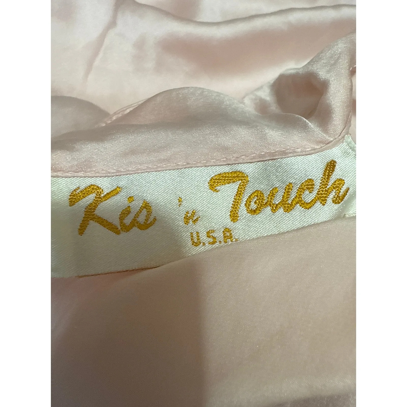 Vintage Kis n Touch 100% Silk Satin Pink Sleeveless Cami Mini Slip Dress Size M Size M - Image 3