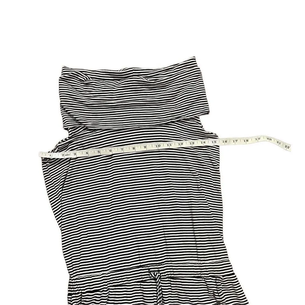 Dolan Left Coast Dress Black White Stripe Knit Cowlknit Midi cowl neck Sleeveles Black - Image 10
