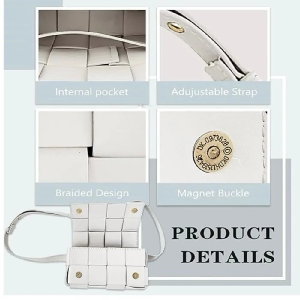 New!White Vegan Leather Purse Crossbody Shoulder Sling Bag Belt Waist Fa… - Image 4