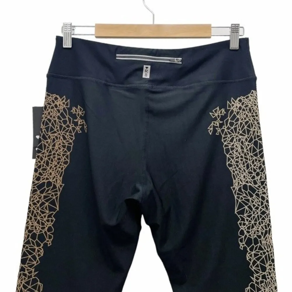 NWT R8 Activewear Compression Legging Kaleidoscope Capri Black Copper Size Large - Image 4