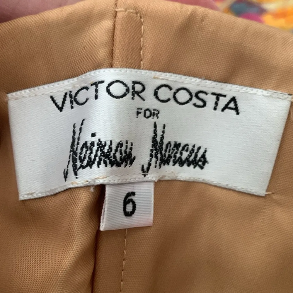 Vintage Victor Costa for Neiman Marcus Gold Damask Strapless Maxi Gown Dress Size 6 - Image 5