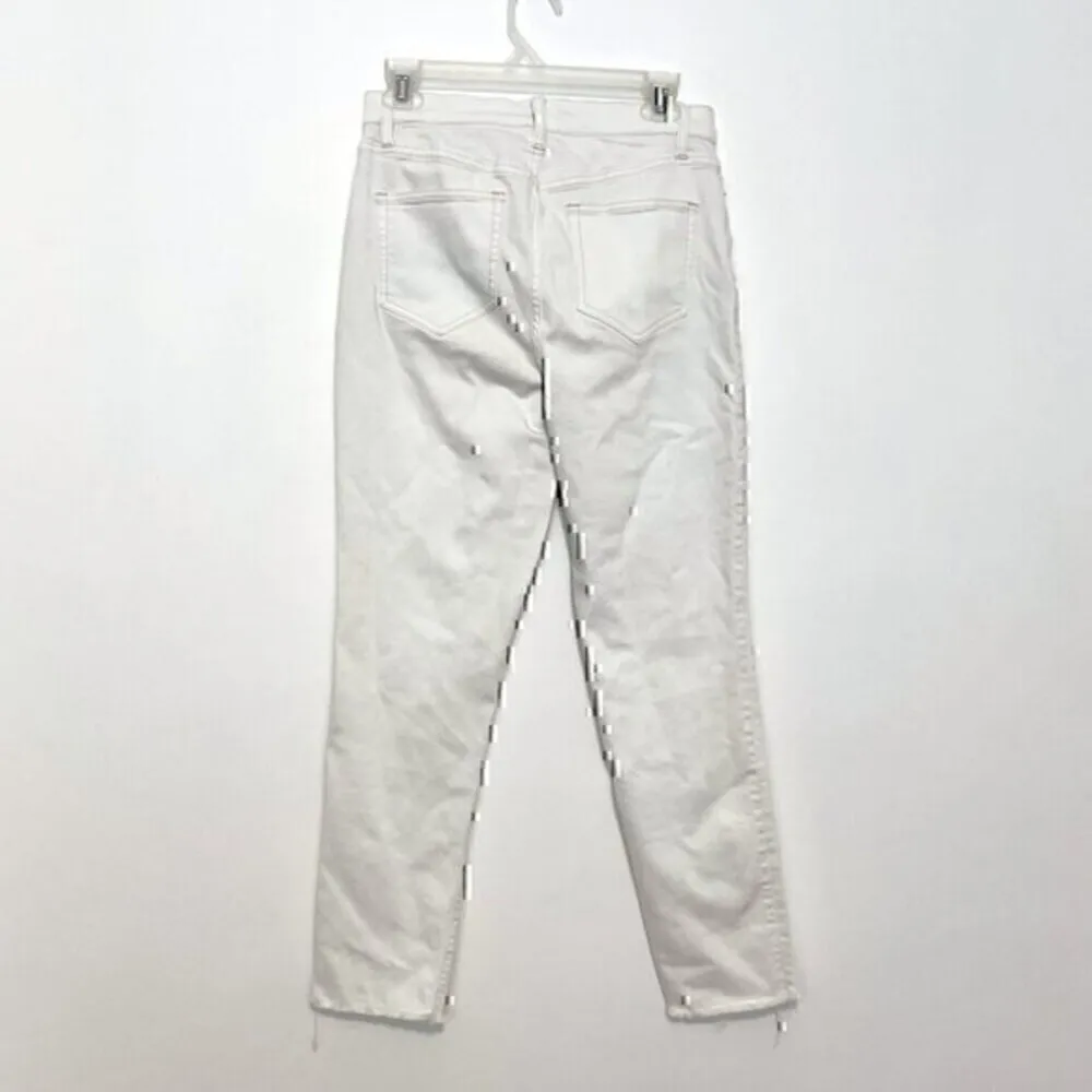 LANDS' END High Rise Slim Ankle Jean White Light Wash High Waisted Cropped Crop - Image 7