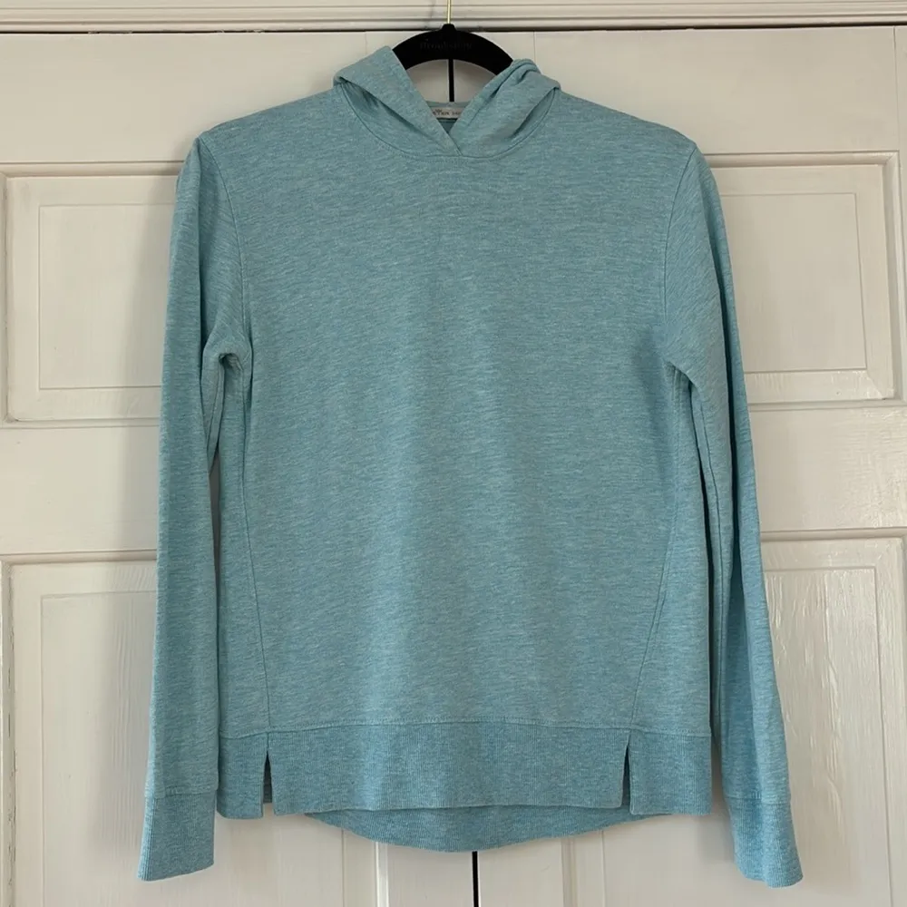 Peter Millar Women’s Lava Wash Hoodie Blue Spruce Space Dye Size XS Heather Hood - Image 4