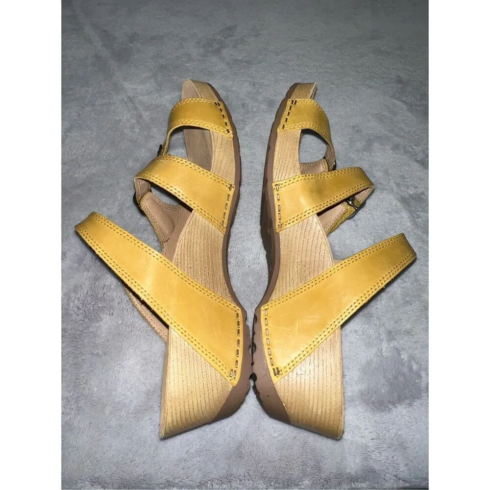 Dansko Tarin Nubuck Yellow Women's Buckled Wedge Sandal EU41 US 10.5-11 - Image 5