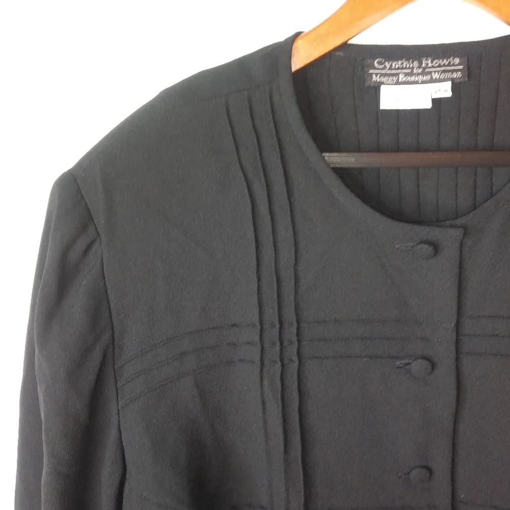 Cynthia Howie for Maggie London 24W Suit Jacket Blazer in Black Plus Funeral - Image 4