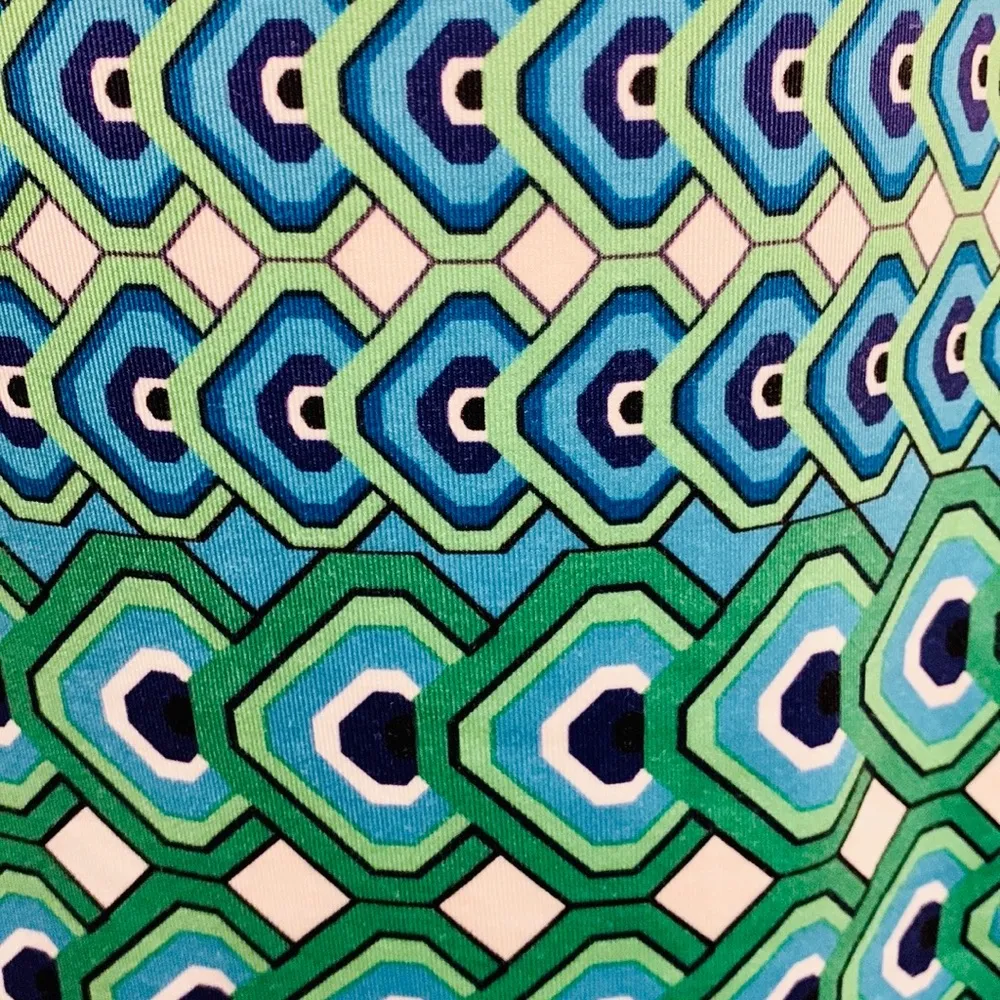 LAUNDRY by Shelli Segal blue/green geometric print dress. - Image 7