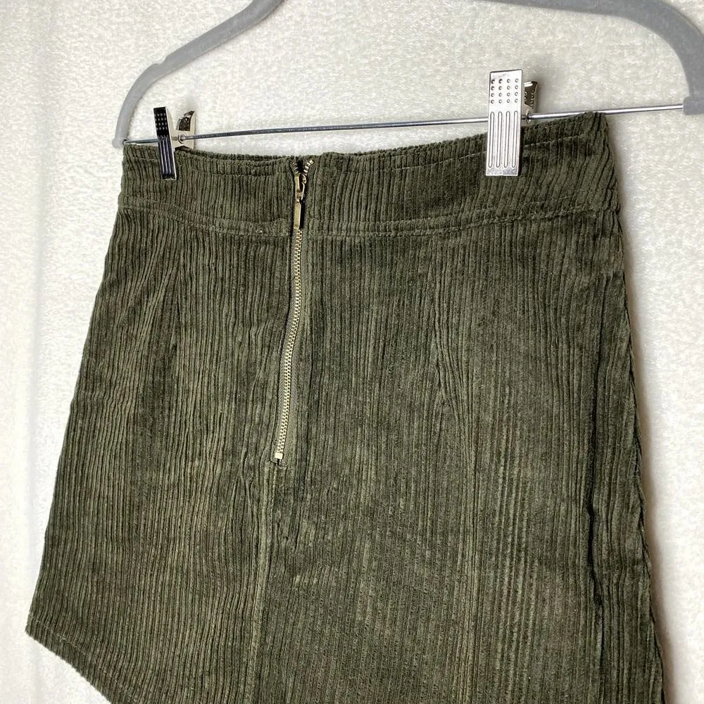 Francesca's Mi Ami Tamm Zip Corduroy Mini Skirt Green Small New Academia Fall - Image 13