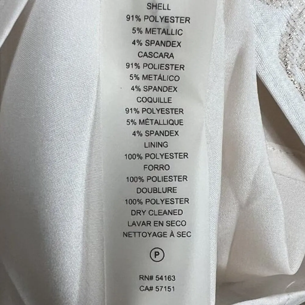 Vince Camuto Shift Dress Womens 0 White Floral Embroidered Old Money Modest - Image 6