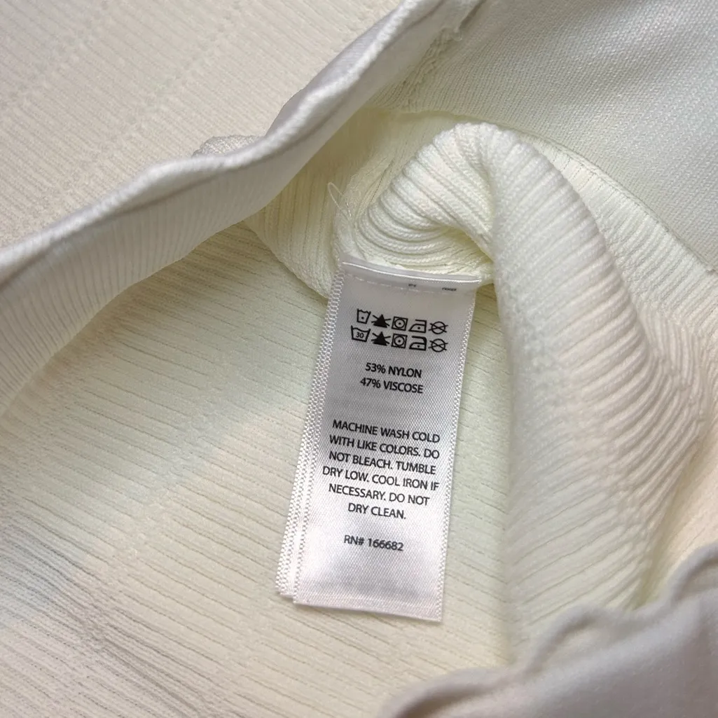 House of Harlow 1960 White Textured/Ribbed Knit Wide Leg Pants – Size M Size M - Image 5