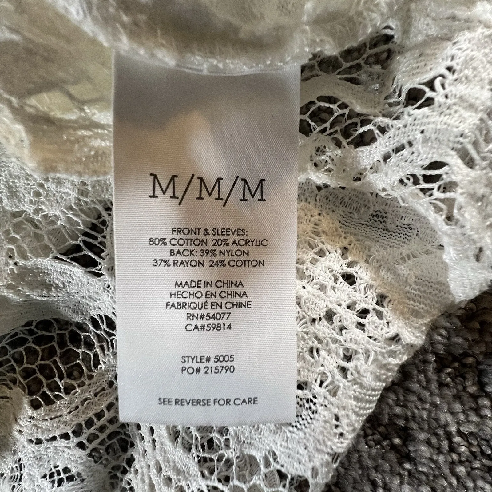 Cabi Women's‎ Cotton Blend  Light Weight Sweater Size M Laced Back Pullover - Image 4