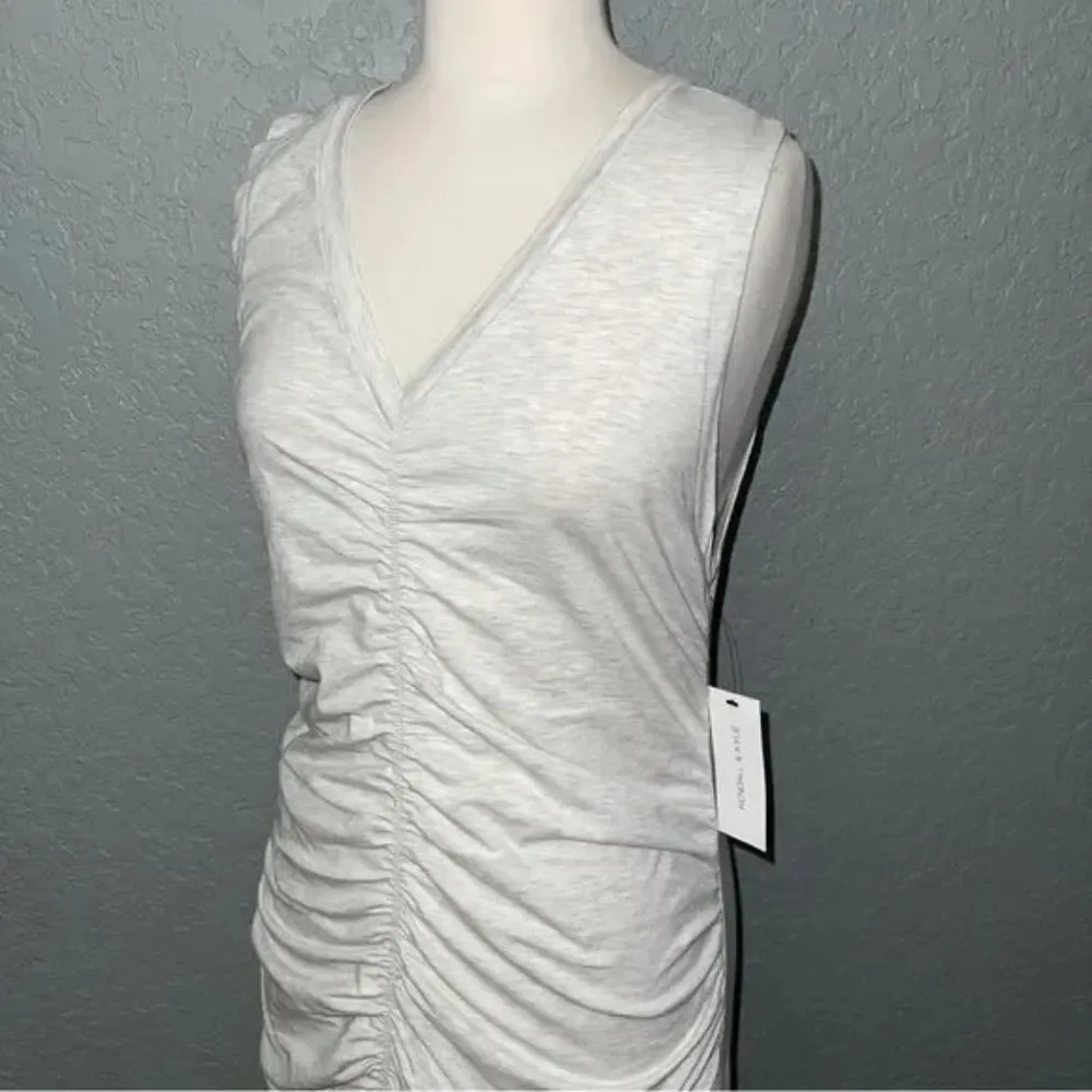 NEW Kendall & Kylie Grey Ruched Sleeveless Bodycon Dress - Image 5